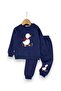 Baby Girl Winter 3 Thread Threaded Duck Embroidery Set 6-9-12-18-24 Months 2-Piece Top and Bottom Set - 2