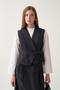 Asymmetrical Closure Lined Skirt Suit - 3