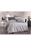 Floral Patterned Elastic Sheet Double Duvet Cover Set Gray - 4