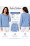 Women's Long Sleeve Knitwear Blouse with Stone Print on Front and Sleeves - 5