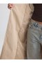 Özmarka New Season Beige Jacket with Collar and Belt Women's Trench Coat - 5