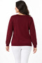 Women's Long Sleeve Knitwear Blouse with Stone Print on Front and Sleeves - 2
