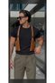 Men's Vegan Leather Crossbody Multi-Pocket Harness Chest Bag