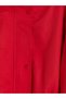 Lcw Kids Red Stand Collar Girls' Coat with Snap Fasteners and Long Sleeves - 2