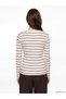 Lcw Everyday Navy Blue Crew Neck Striped Women's Bodysuit - 4