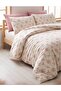 Rose Patterned Double Duvet Cover Set with Elastic Sheets - 2