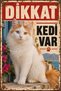 Cat Sign Caution Cat Is Present Retro Metal Wall Sign Decorative Cat Sign 30X40Cm
