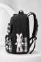 Children's School Bag Lilac Plaid School Backpack Multi-Compartment School Bag with Bow and Toy Accessory Gift for Daily Use - 4
