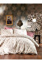 Rose Patterned Double Duvet Cover Set with Elastic Sheets - 4