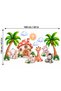 Safari Animals Children's Room Wall Sticker Set – Palm Tree, Mushroom House, Elephant, Giraffe, and Zebra – 160 × 120 cm - 3