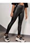 Faux Leather High Waist Lycra Girls' Leggings