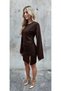 Off-Shoulder Loose-Fitting Sleeves, Deep Slit, Asymmetrical Hem, Mini Dress - 7