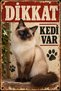 Balinese Cat Caution Cat Present Metal Sign Retro Decorative Wall Sign 30X40Cm