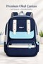 School Bag Orthopedic Pink Lilac Navy Blue Mint Multi-Compartment Design - 2