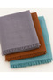 3-Piece Linen Textured Flam Scarf & Foulard Set – Multi-Purpose Bohemian Style Women's Accessory with Fringes 90*90 cm - 4