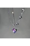 Purple Heart Star Detailed Silver Color Steel Necklace – Xuping Non-Tarnish Double Layer Gothic Women's Necklace - 2