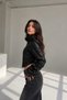 Women's New Season Corset Detail Cropped Leather Jacket - 3