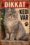 Selkirk Rex Caution There Is a Cat Retro Metal Wall Sign Decorative Cat Sign 20X30Cm