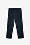 Vicks Men's Navy Blue Trousers with Elastic Waist and Laces, Woven Comfortable Cut - 4