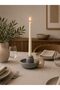 Ceramic Taper Candle Holder with Ring Handle, Matte Grey Stoneware Candlestick, Boho Minimalist Table Centerpiece for Dining Room, Living Room, Wedding and Home Decor, Nordic Style, Set of 2 - 4