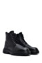 Men's Black Zippered Thick Soled Leather Boots Wm630003Df - 2