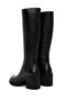 Women's Black Zippered Thick Heeled Leather Boots Wf180021Df - 6