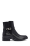 Women's Black Zippered Leather Boots Wf300005Dv