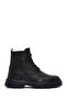 Men's Black Zippered Thick Soled Leather Boots Wm630003Df