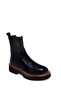 Women's Black Thick-Soled Leather Chelsea Boots Wf190052Df - 7