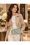 Women's Three-Compartment Shoulder and Crossbody Bag with Adjustable Strap and Gold Accessories 21X11X8 cm - 3