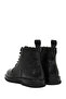 Men's Black Lace-Up Zippered Leather Casual Boots Wm750001Df - 6