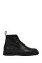 Men's Black Lace-Up Zippered Leather Casual Boots Wm750001Df