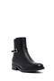 Women's Black Zippered Leather Boots Wf300005Dv - 7