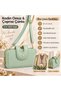 Women's Three-Compartment Shoulder and Crossbody Bag with Adjustable Strap and Gold Accessories 21X11X8 cm - 2