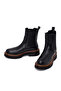 Women's Black Thick-Soled Leather Chelsea Boots Wf190052Df - 4