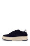 Men's Navy Blue Lace-Up Thick Soled Suede Leather Sneaker Wm740010Ds - 3