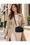 Women's Three-Compartment Shoulder and Crossbody Bag with Adjustable Strap and Gold Accessories 21X11X8 cm - 3