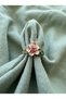 Red and White Enamel Flower and Stone Adjustable Pinterest Design Ring - 2