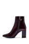 Gritti Women's Burgundy Zippered Thick Heeled Patent Leather Boots Wf260005Dr - 3