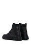 Men's Black Zippered Thick Soled Leather Boots Wm630003Df - 6