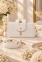 Women's Three-Compartment Shoulder and Crossbody Bag with Adjustable Strap and Gold Accessories 21X11X8 cm - 5