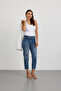 Women's Ribbed Thick Strap Basic White Blouse Undershirt - 4