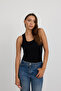 Women's Corded Fabric Slim Fit Body-Hugging Scoop Neck Cotton Basic Tank Top - 5