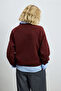 Diamond Women's Knitted Sweatshirt Claret Red - 6