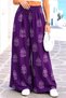 Purple Patterned Loose Trousers - 2