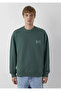 M0S10659 Logo Printed Sweatshirt Men's Sweatshirt Green - 3