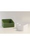 وعاء الفول السوداني بتصميم ثلاثي الأبعاد - وعاء تقديم ذو غرفة مزدوجة لفصل القشور - أخضر وأبيض - 2