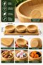 3-Piece Wooden Bamboo Snack Bowl Set with Tray 6 cm - 5