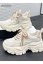Women Stylish Chunky Sneakers, Lace up Non Slip Platform Shoes, Versatile Low Top Sneakers with Soft - 2