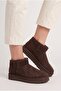 Furry Warm Water-Repellent Women's Winter Daily Use Short Mini Thick Sole Boots Brown